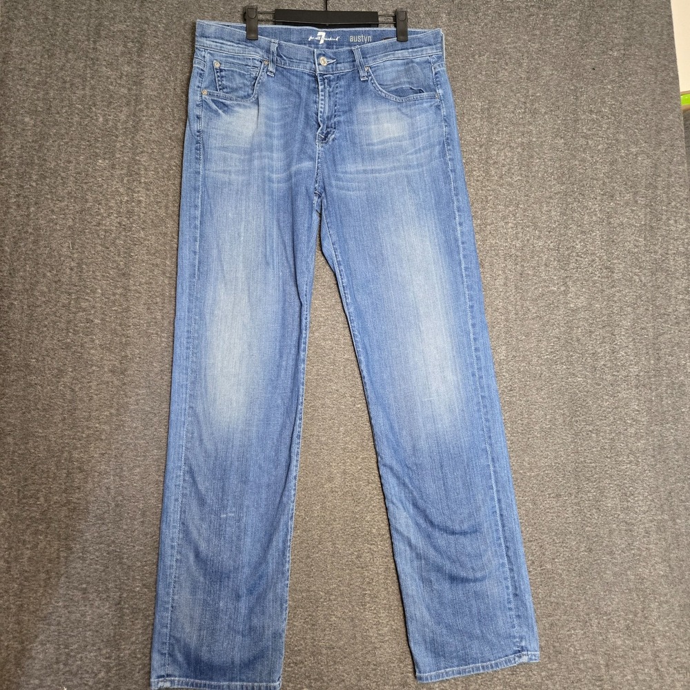 7 For All Mankind Men's Straight Jeans - Light Blue